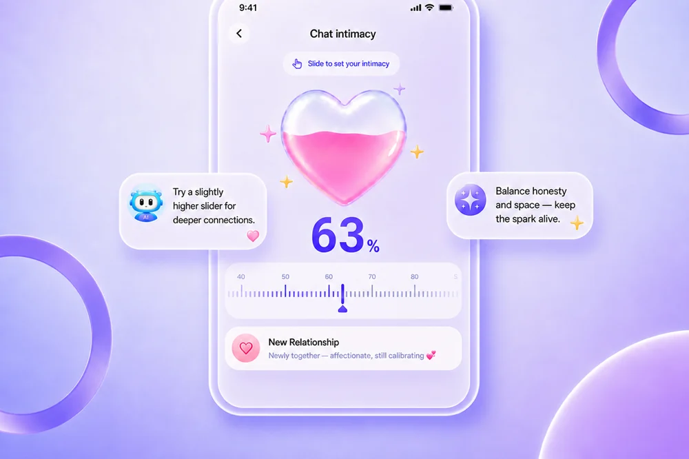 The chat closeness dial in EQkey set to 63 percent